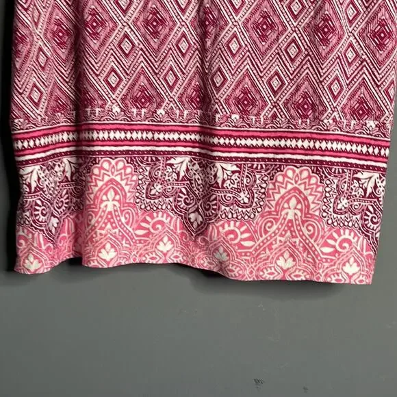 Skies Are Blue Dark Pink and White Sleeveless Tunic Size Small Petite - Picture 3 of 8